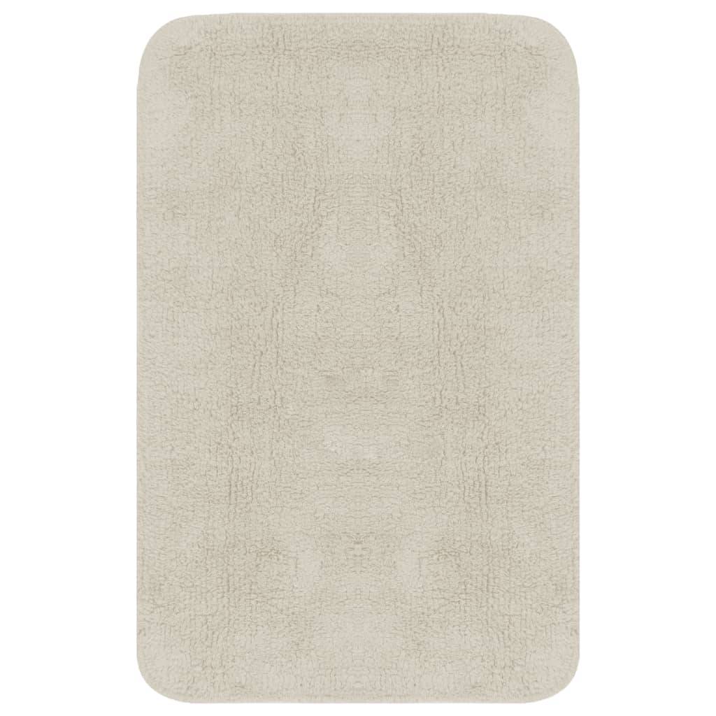 vidaXL Badematten-Set 3-tlg. Stoff Weiß