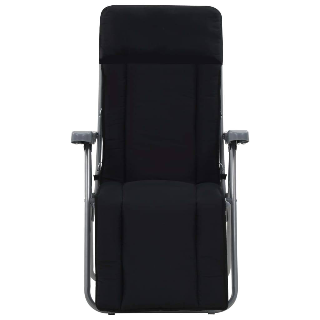 vidaXL Klappbare Gartenstühle mit Polstern 2 Stk. Schwarz