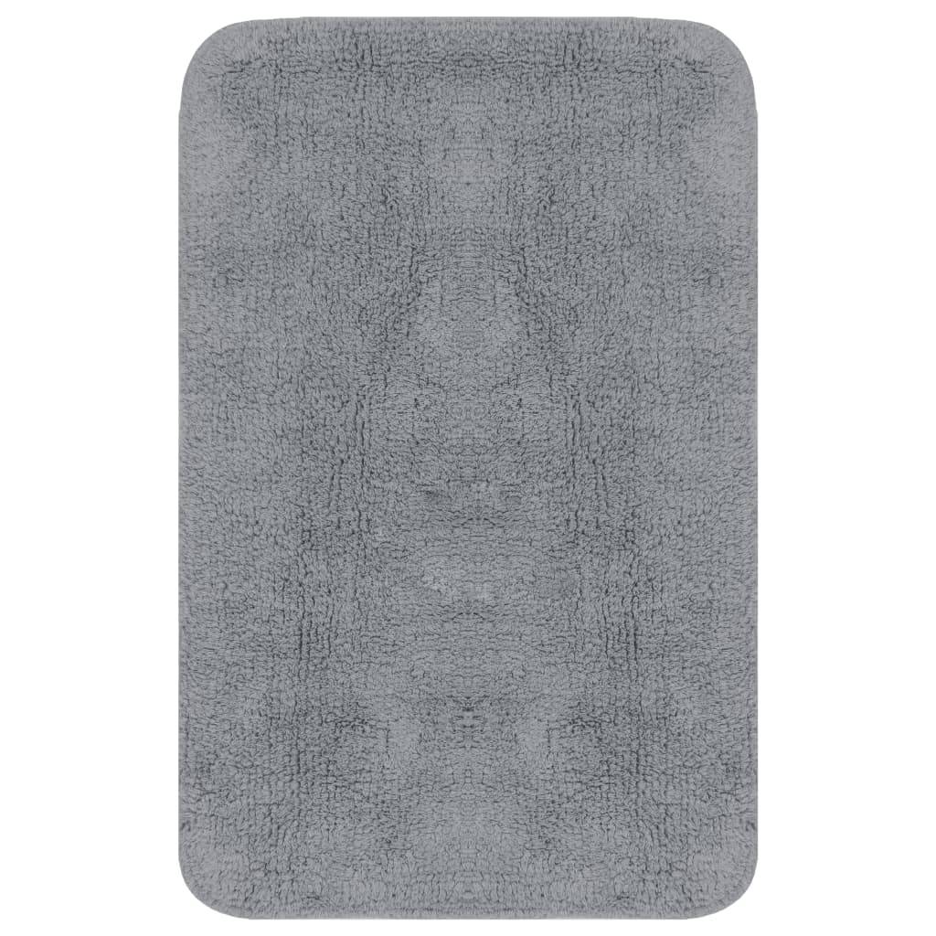vidaXL Badematten-Set 3-tlg. Stoff Grau