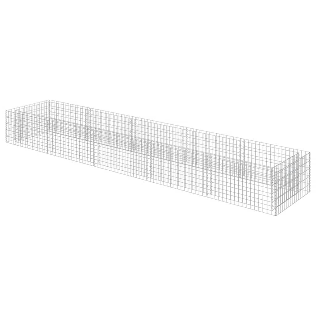 vidaXL Gabionen-Hochbeet Verzinkter Stahl 450×90×50 cm