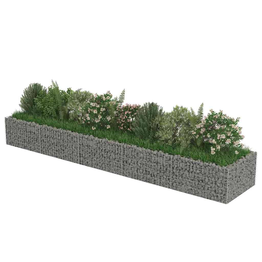 vidaXL Gabionen-Hochbeet Verzinkter Stahl 450×90×50 cm