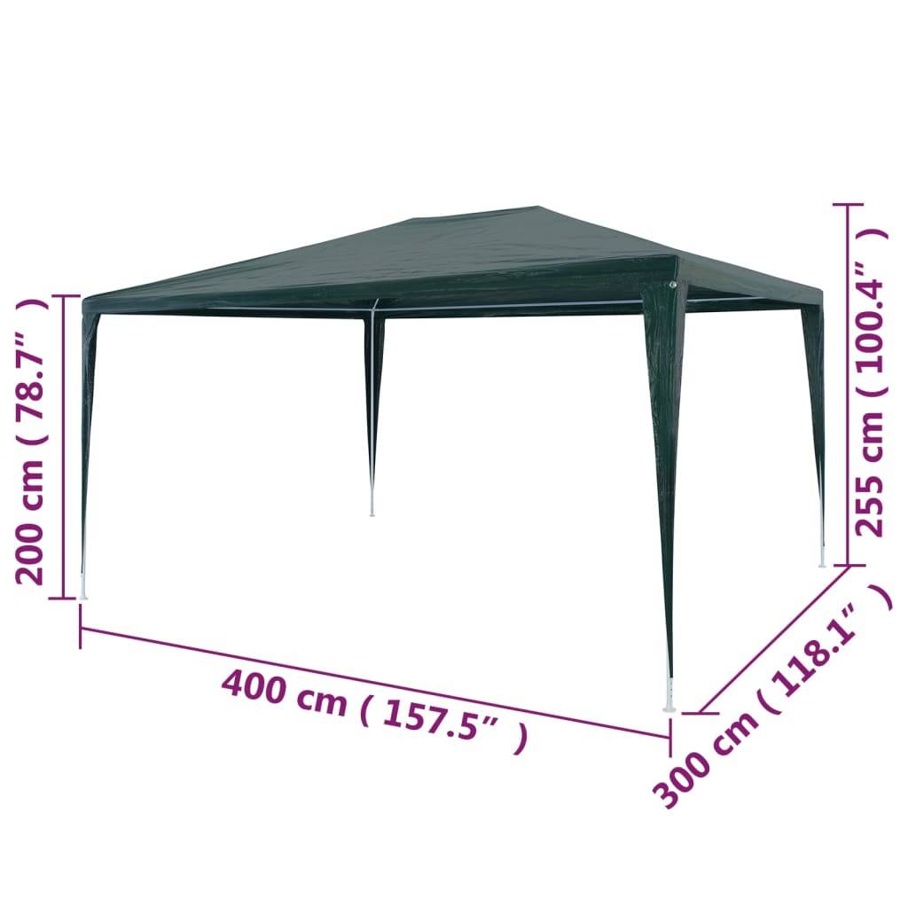 vidaXL Partyzelt 3x4 m PE Grün