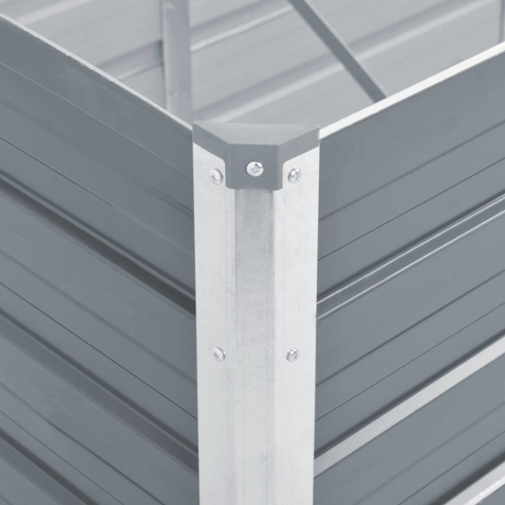 vidaXL Garten-Hochbeet Verzinkter Stahl 129x129x77 cm Grau