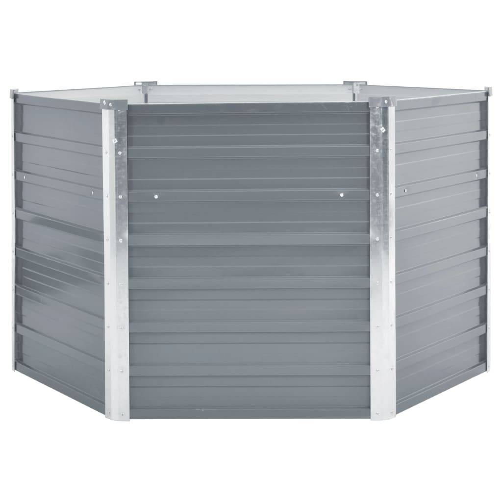 vidaXL Garten-Hochbeet Verzinkter Stahl 129x129x77 cm Grau