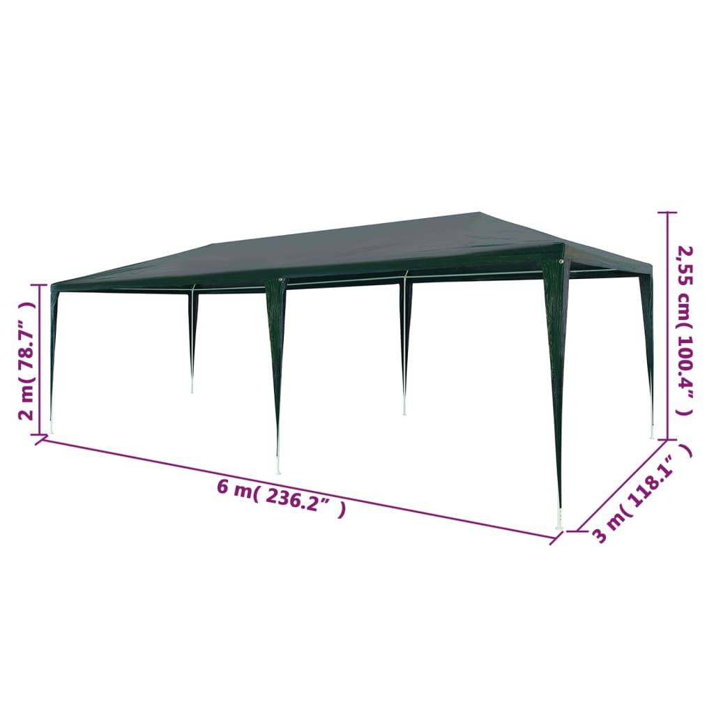 vidaXL Partyzelt 3x6 m PE Grün