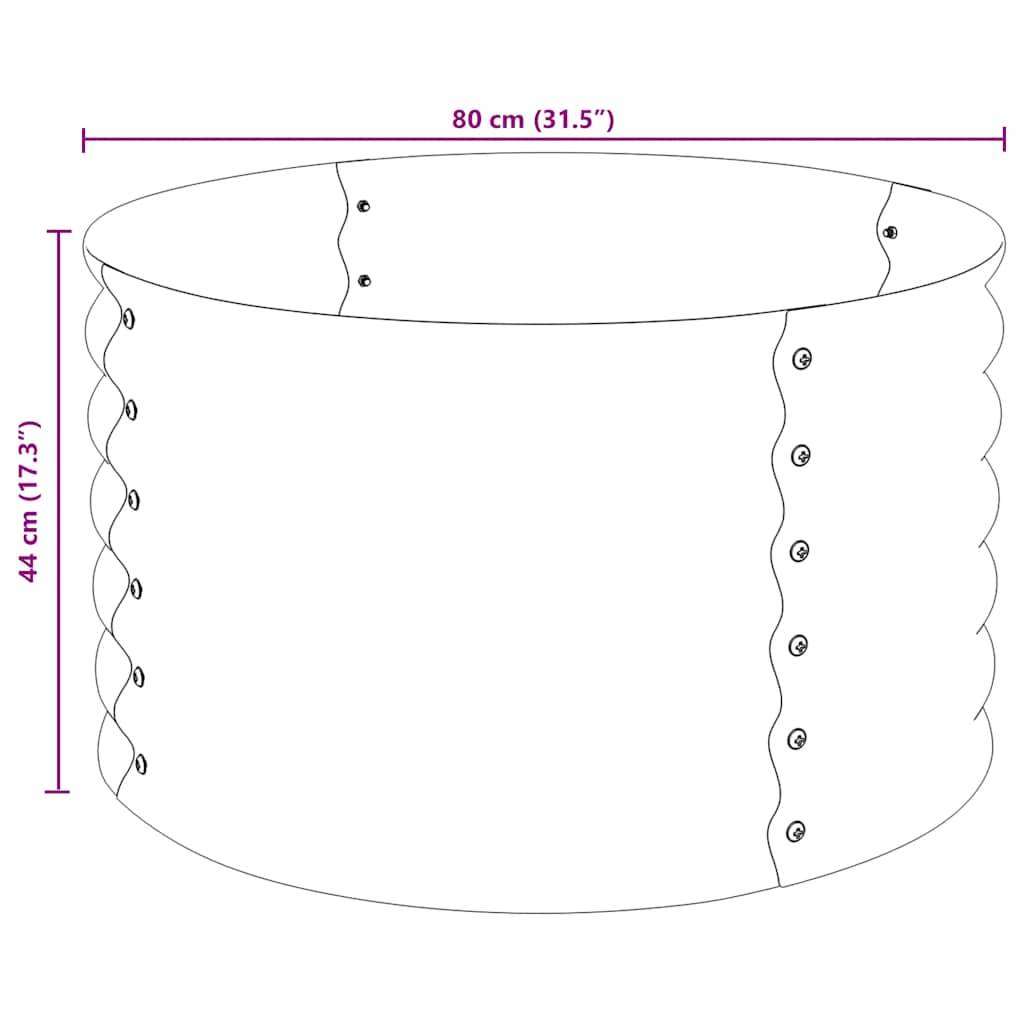 vidaXL Garten-Hochbeet 80x80x44 cm Verzinkter Stahl Grau
