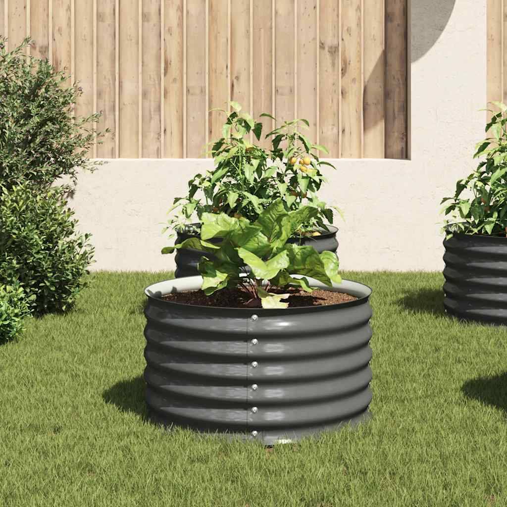 vidaXL Garten-Hochbeet 80x80x44 cm Verzinkter Stahl Grau