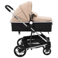 vidaXL 2-in-1 Buggy/Kinderwagen Taupe und Schwarz Aluminium vidaXL 2-in-1 Buggy/Kinderwagen Taupe und Schwarz Aluminium