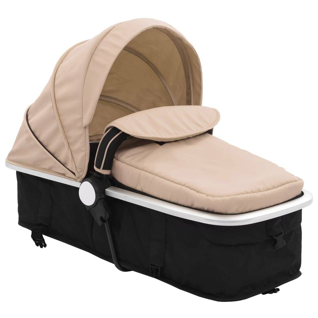 vidaXL 2-in-1 Buggy/Kinderwagen Taupe und Schwarz Aluminium