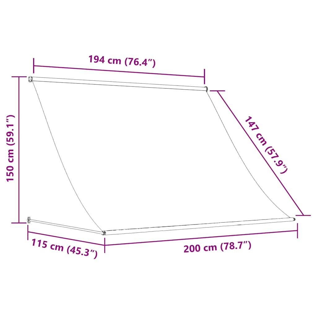 vidaXL Einziehbare Markise 200×150 cm Gelb und Weiß