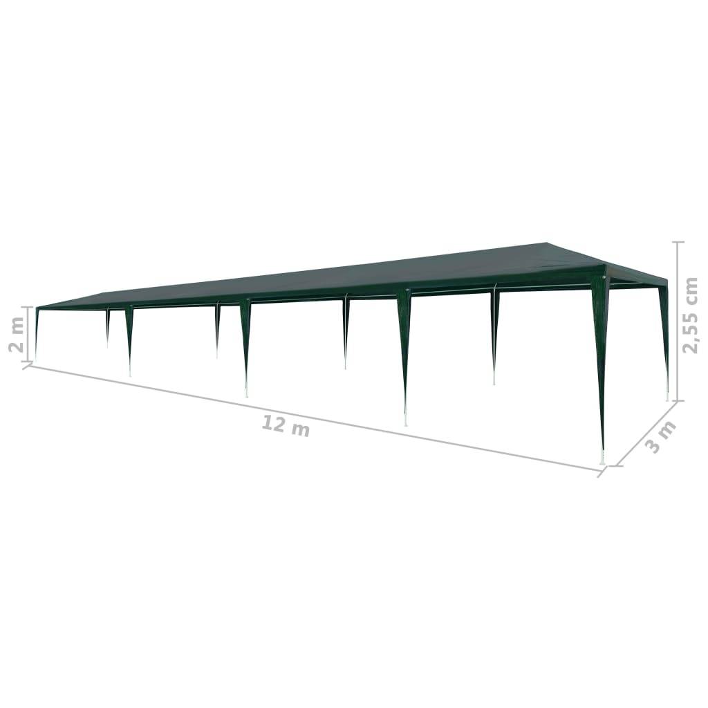 vidaXL Partyzelt 3x12 m PE Grün