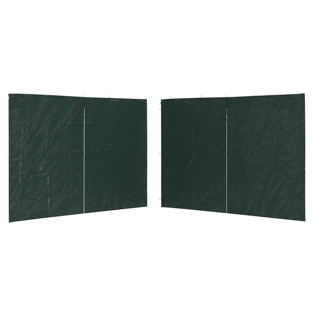 vidaXL Partyzelt-Seitenwände 2 Stück Reißverschluss PE Grün