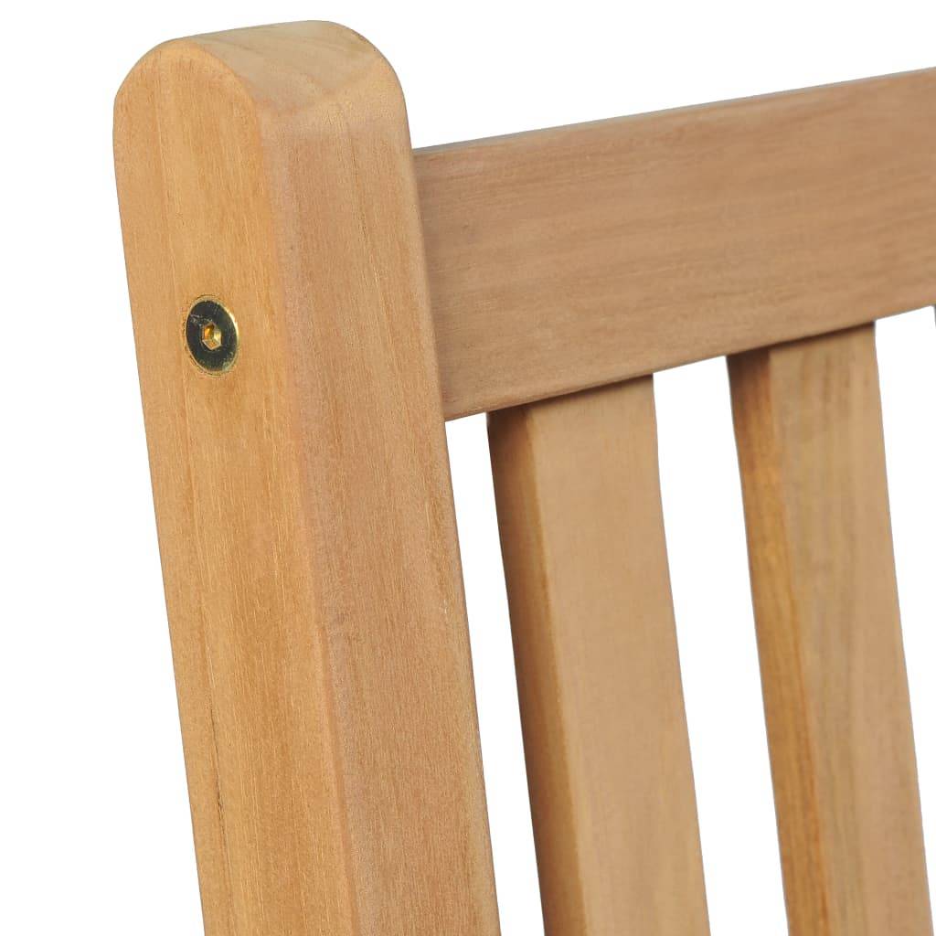 vidaXL Gartenstühle 8 Stk. mit Weinroten Kissen Massivholz Teak
