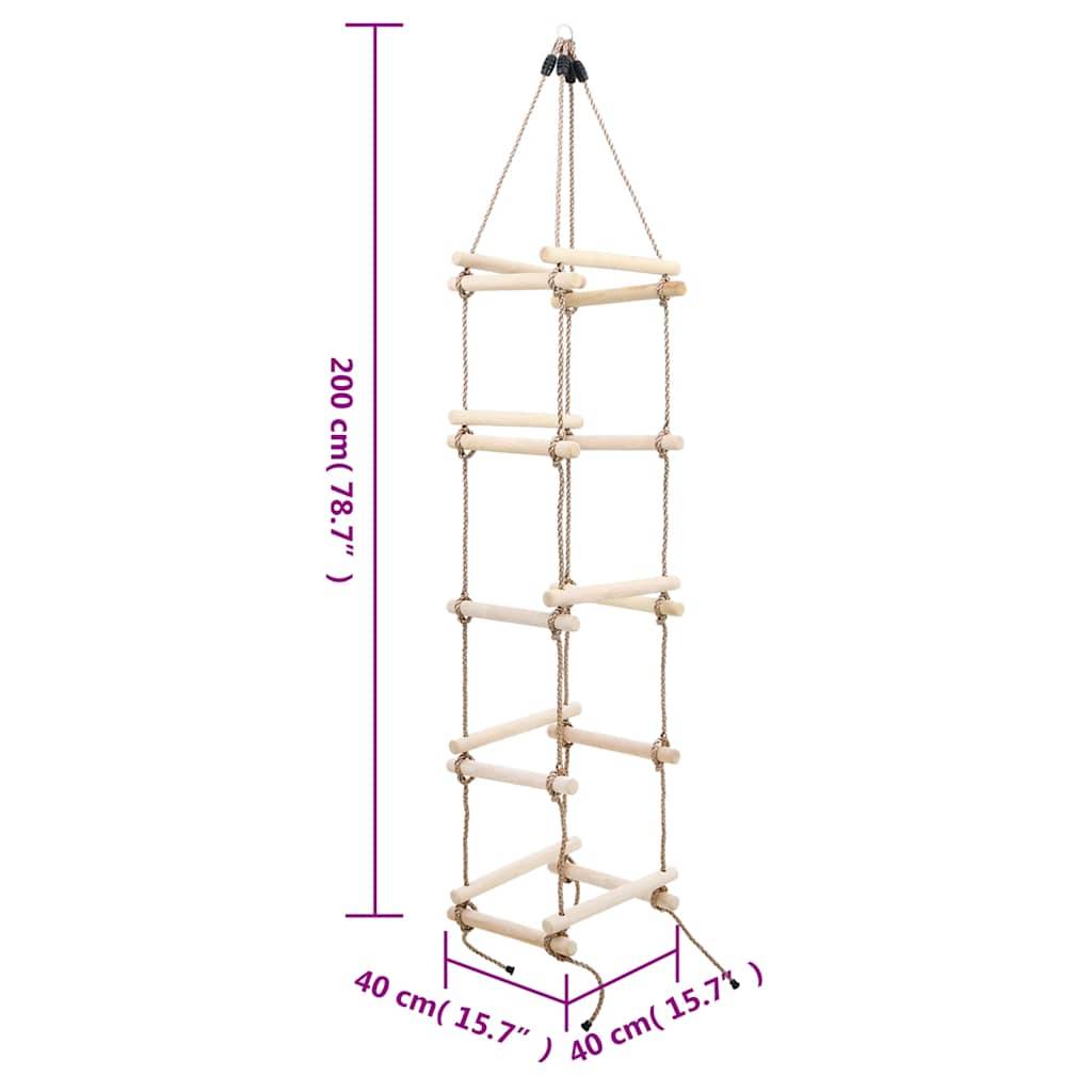 vidaXL Kinder-Strickleiter 200 cm Holz