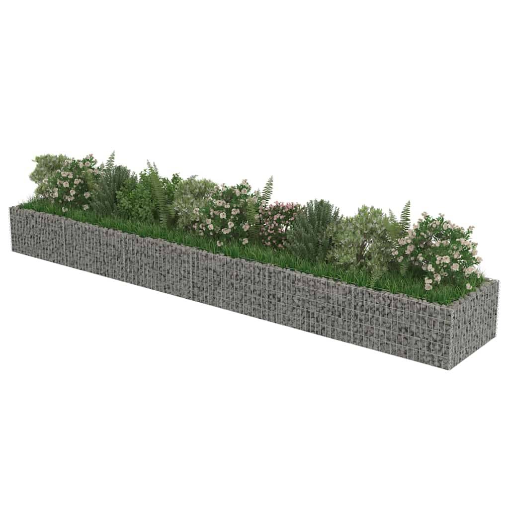 vidaXL Gabionen-Hochbeet Verzinkter Stahl 540×90×50 cm