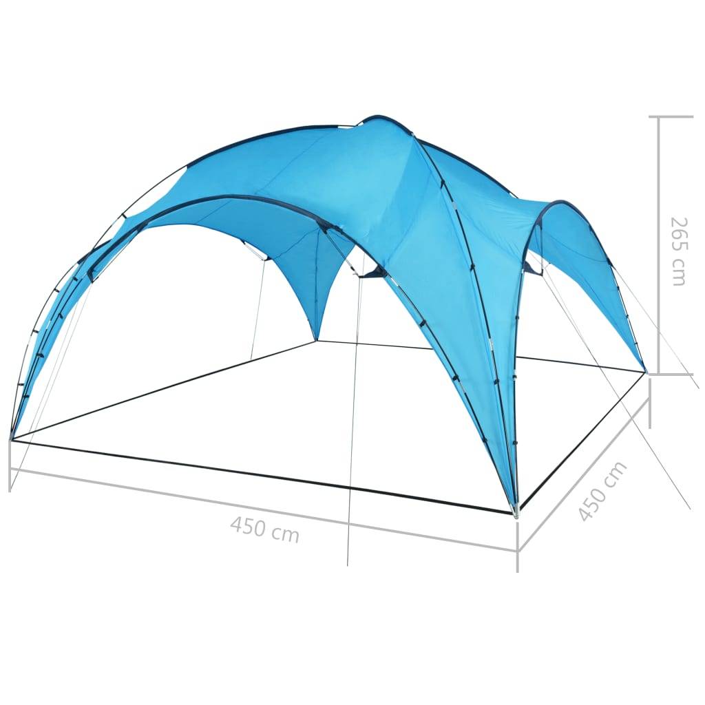 vidaXL Kuppelpavillon 450x450x265 cm Hellblau