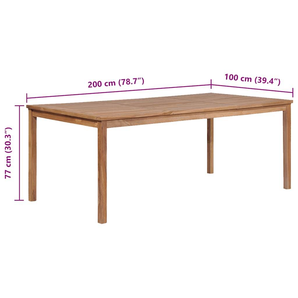 vidaXL Gartentisch 200x100x77 cm Massivholz Teak