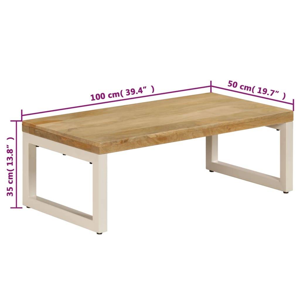 vidaXL Couchtisch 100x50x35 cm Massivholz Mango und Stahl