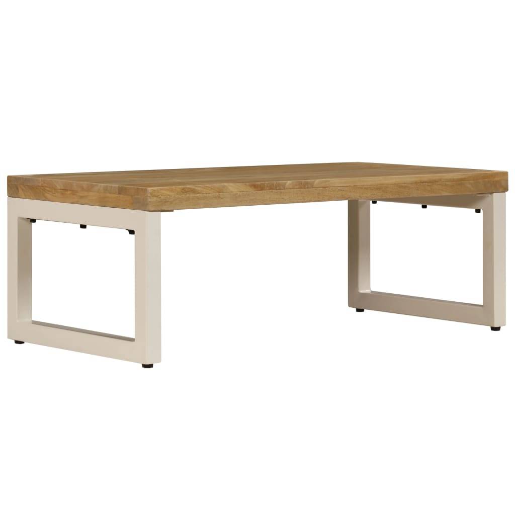 vidaXL Couchtisch 100x50x35 cm Massivholz Mango und Stahl
