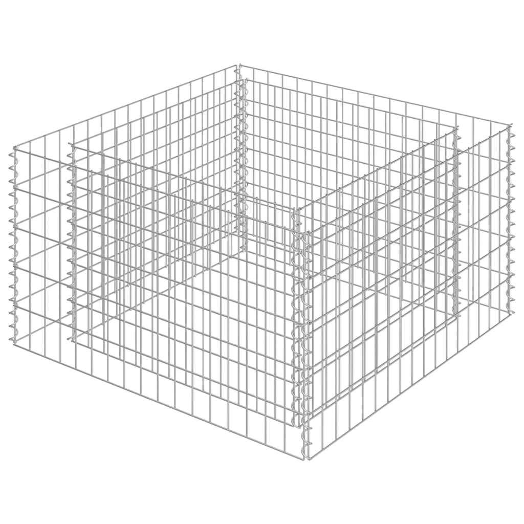 vidaXL Gabionen-Hochbeet Verzinkter Stahl 90×90×50 cm
