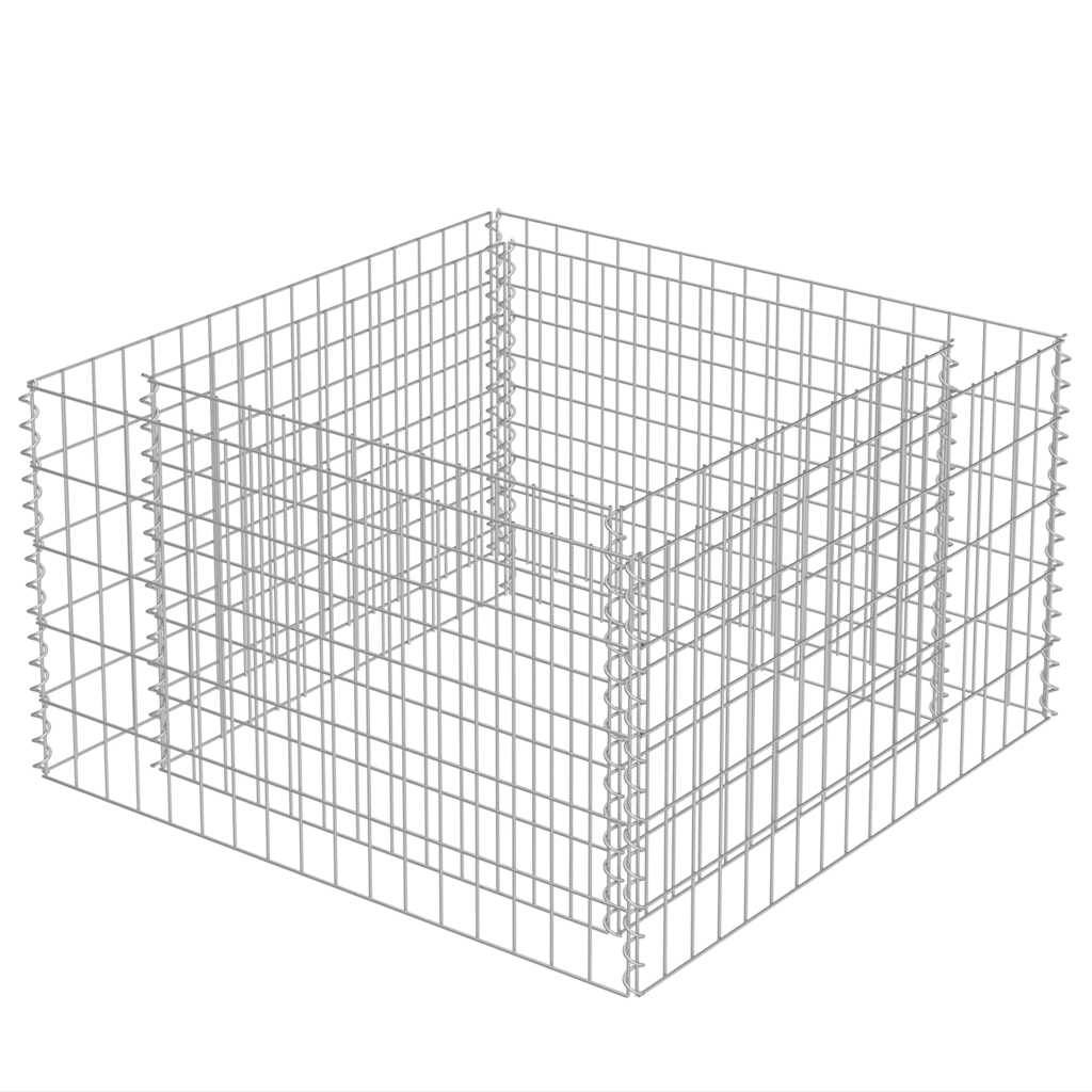 vidaXL Gabionen-Hochbeet Verzinkter Stahl 90×90×50 cm
