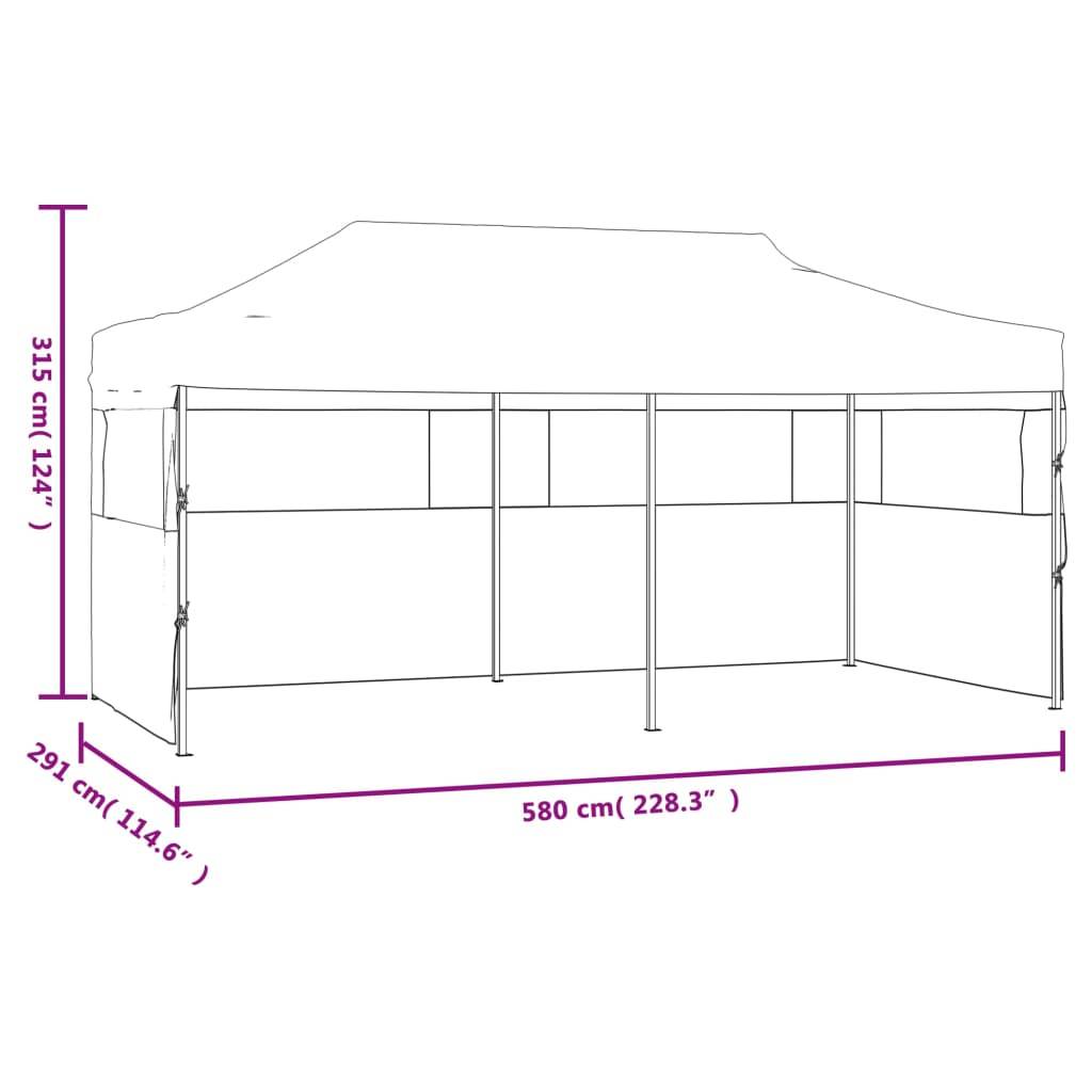 vidaXL Pop-Up Partyzelt mit Seitenwänden Faltbar 3 x 6 m Anthrazit