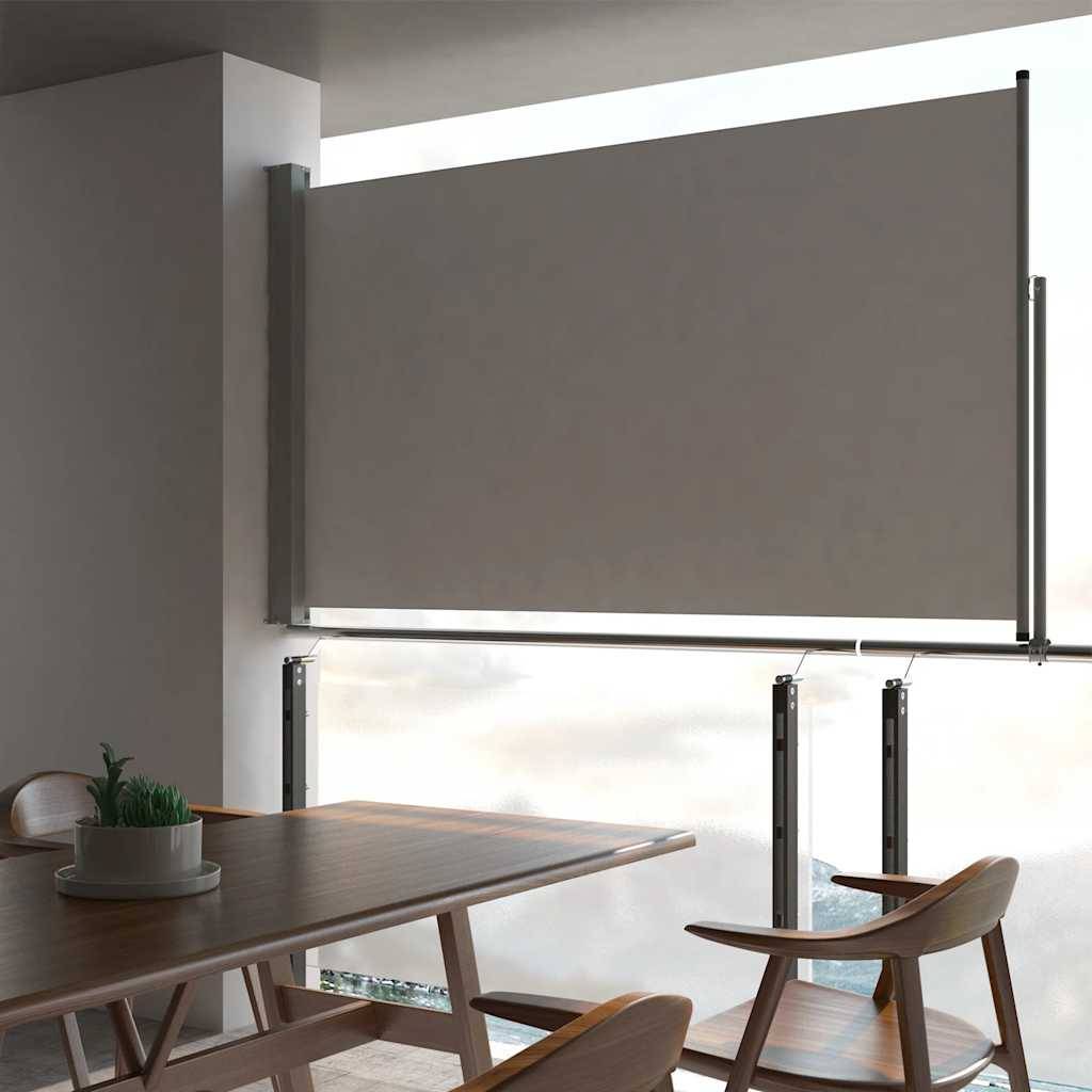 vidaXL Ausziehbare Seitenmarkise 140x300 cm Grau
