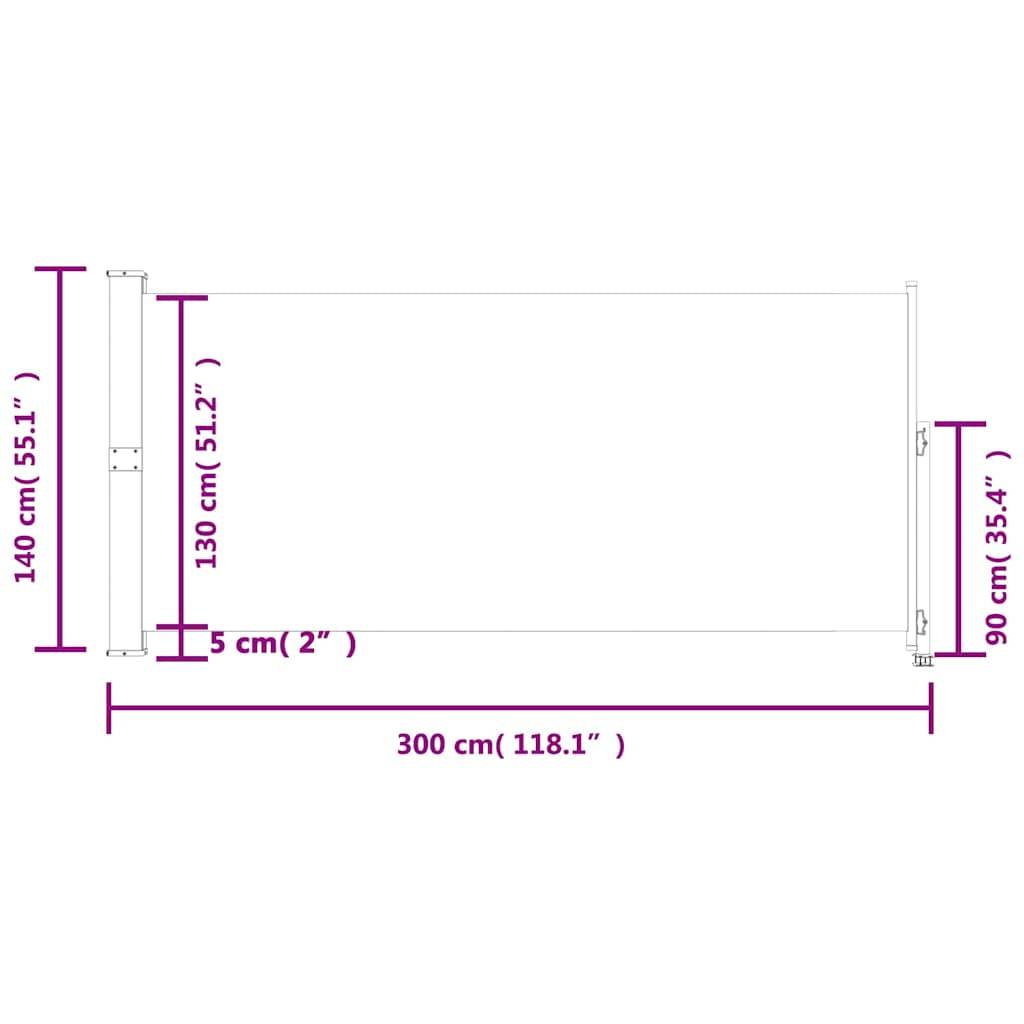 vidaXL Ausziehbare Seitenmarkise 140x300 cm Grau