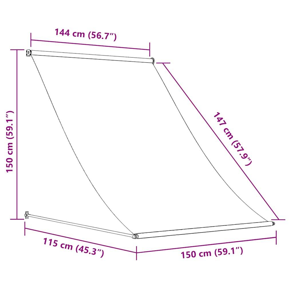 vidaXL Einziehbare Markise 150×150 cm Gelb und Weiß