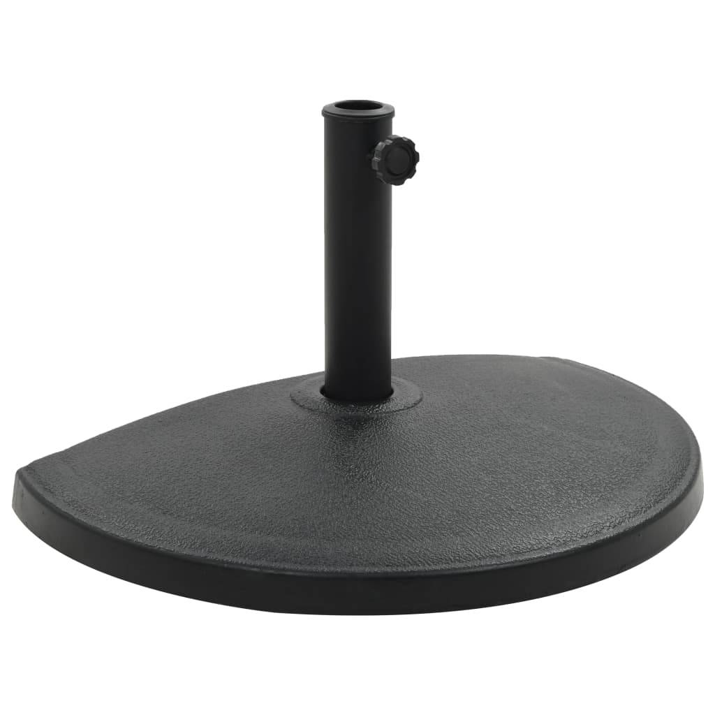 vidaXL Sonnenschirmfuß Halbrund 15 kg Schwarz Polyharz