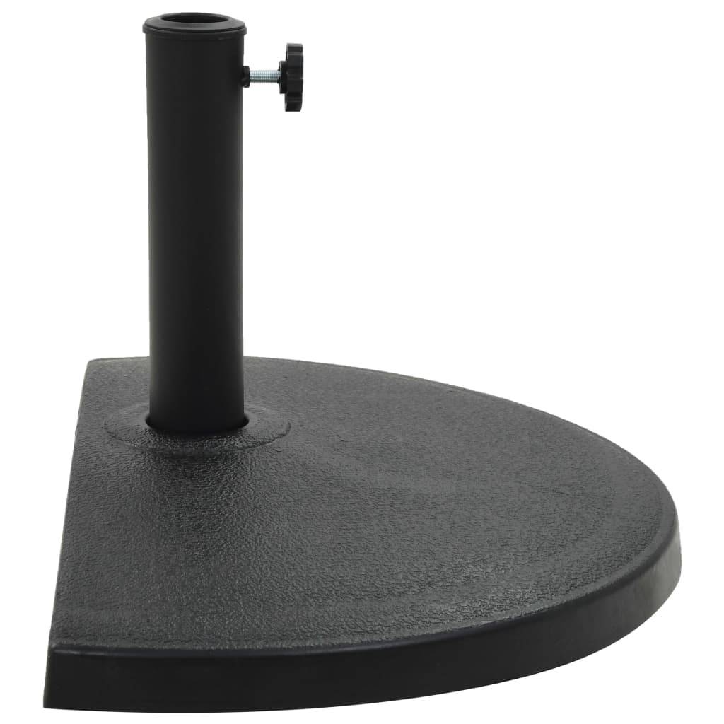 vidaXL Sonnenschirmfuß Halbrund 15 kg Schwarz Polyharz