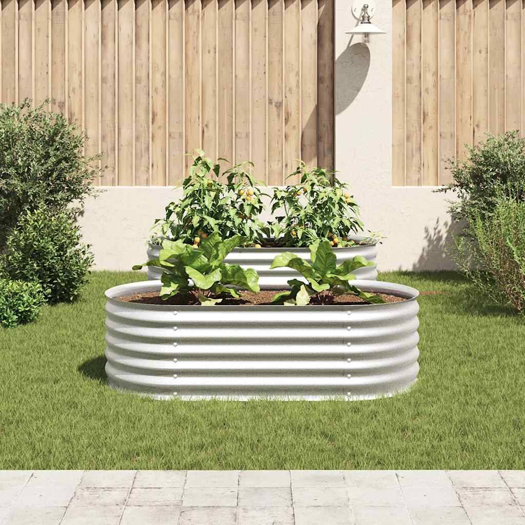 vidaXL Garten-Hochbeet 160x80x44 cm Verzinkter Stahl Silbern