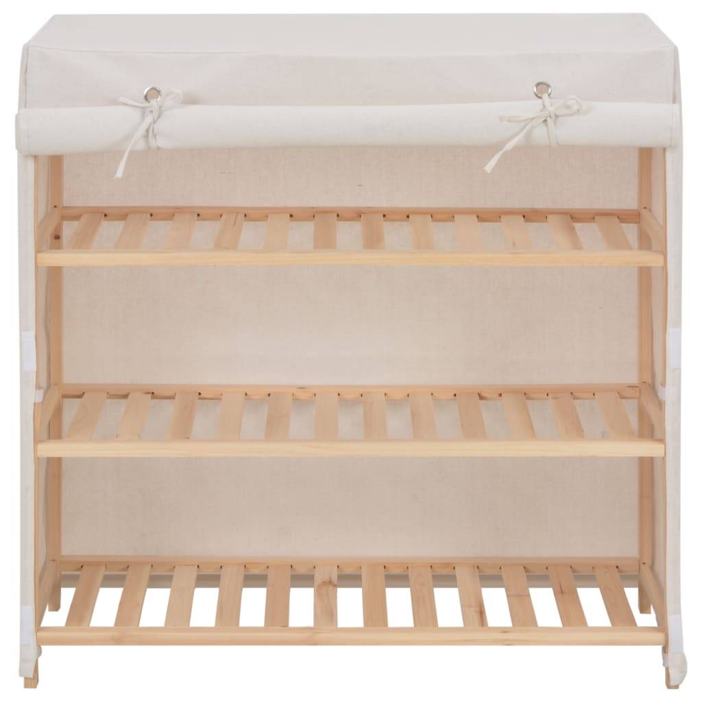 vidaXL Schuhschrank mit Abdeckung Weiß 79 x 40 x 80 cm Stoff