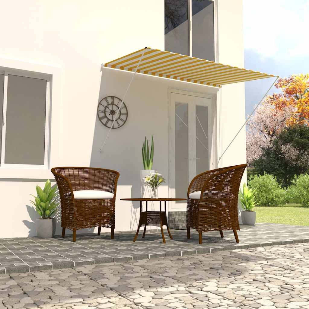 vidaXL Einziehbare Markise 200×150 cm Gelb und Weiß