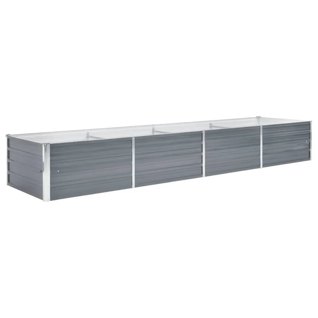 vidaXL Garten-Hochbeet Verzinkter Stahl 320x80x45 cm Grau
