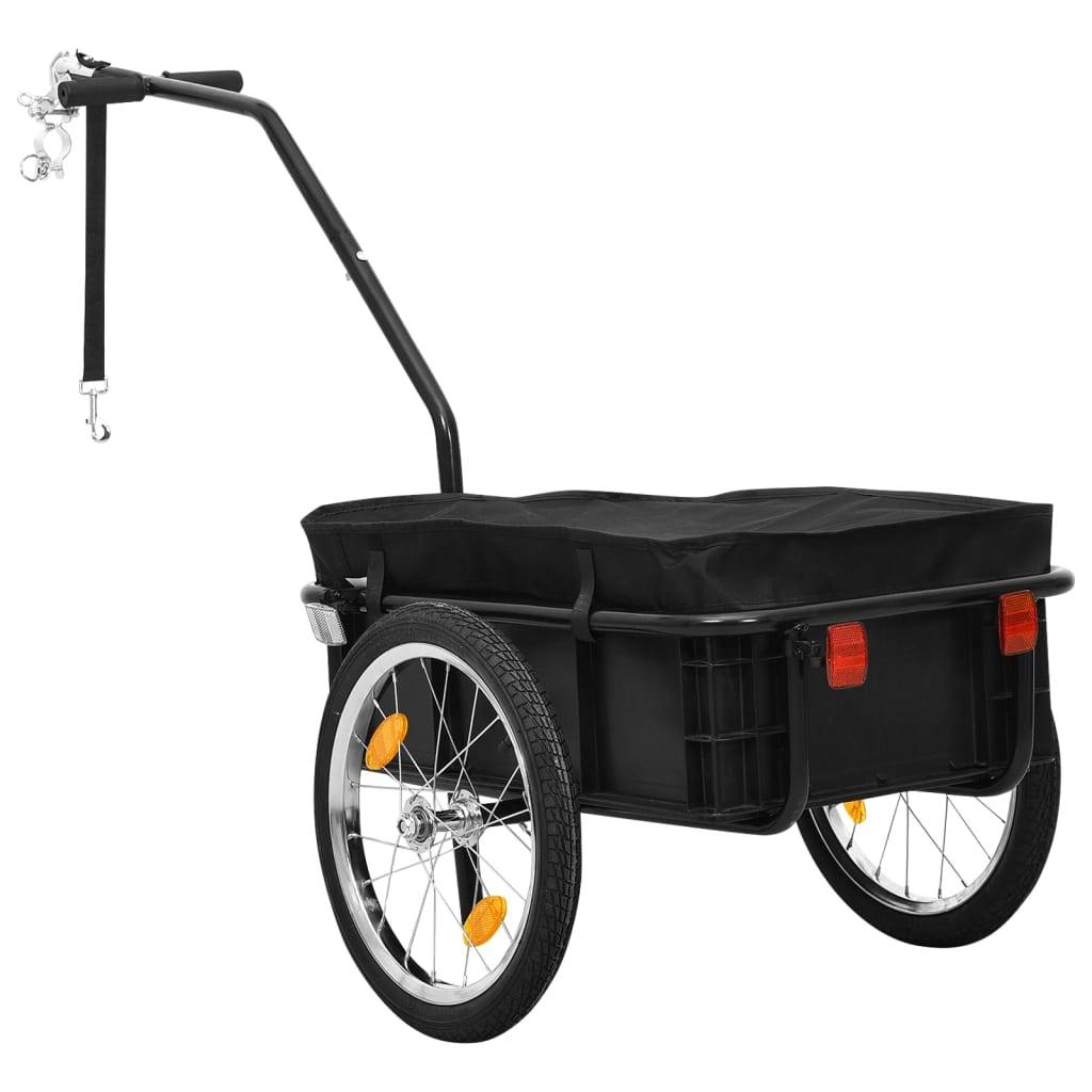 vidaXL Fahrradanhänger und Handwagen 155x60x83 cm Stahl Schwarz