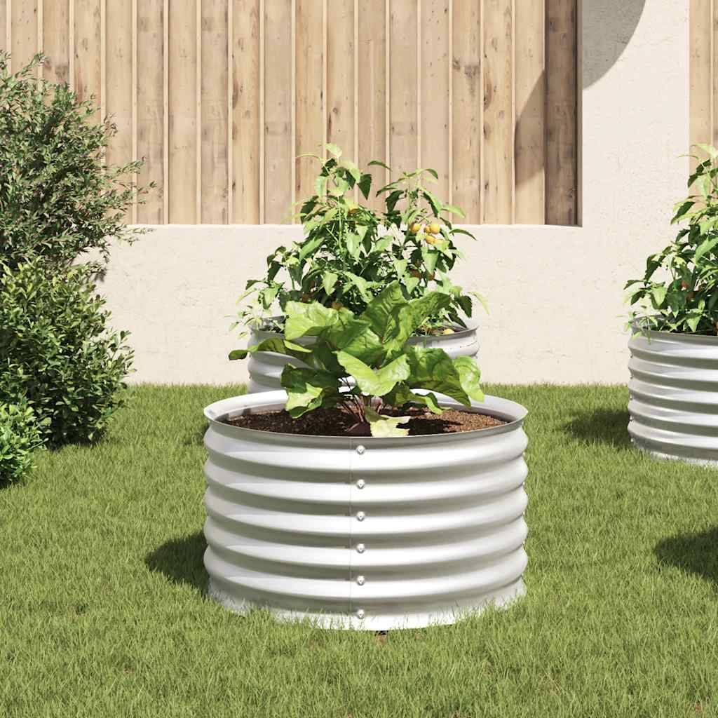 vidaXL Garten-Hochbeet 80x80x44 cm Verzinkter Stahl Silbern