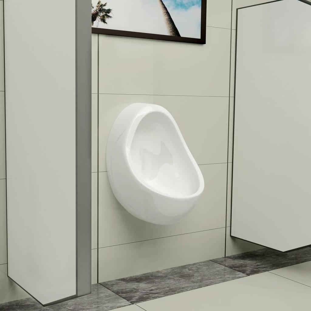 vidaXL Wandurinal mit Spülventil Keramik Weiß