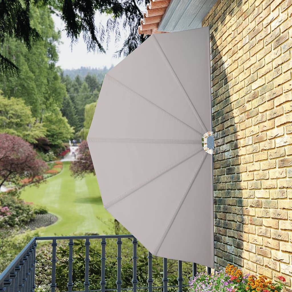 vidaXL Faltbarer Terrassen-Seitenfächer Creme 160 cm