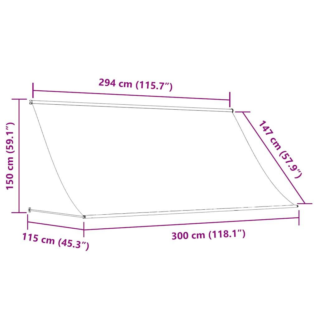 vidaXL Einziehbare Markise 300×150 cm Gelb und Weiß