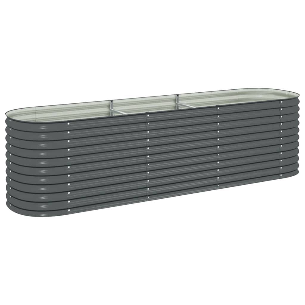 vidaXL Garten-Hochbeet 320x80x81 cm Verzinkter Stahl Grau