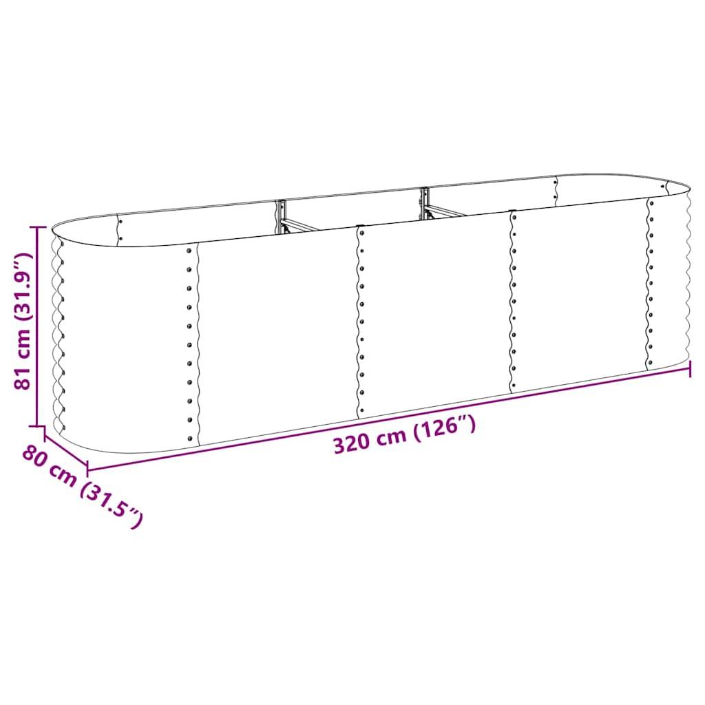 vidaXL Garten-Hochbeet 320x80x81 cm Verzinkter Stahl Grau