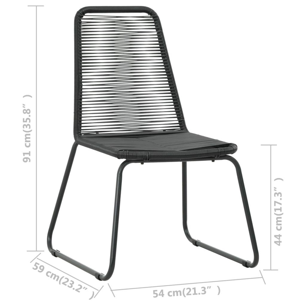 vidaXL Gartenstühle 2 Stk. Poly Rattan Schwarz