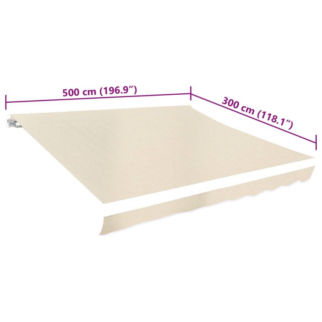 vidaXL Markisenbespannung Canvas Creme 500x300 cm