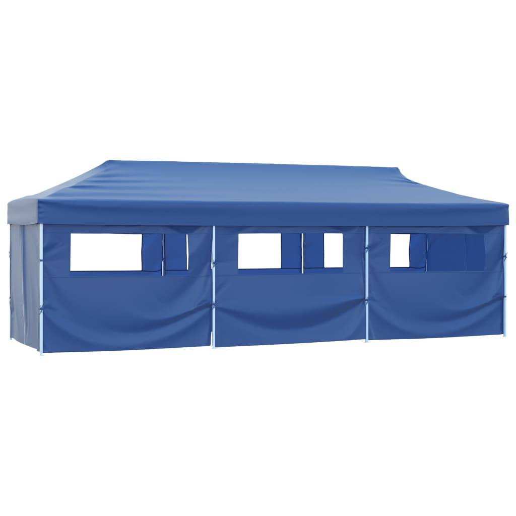 vidaXL Faltzelt Partyzelt Pop-Up mit 8 Seitenwänden 870x291x315 cm Blau