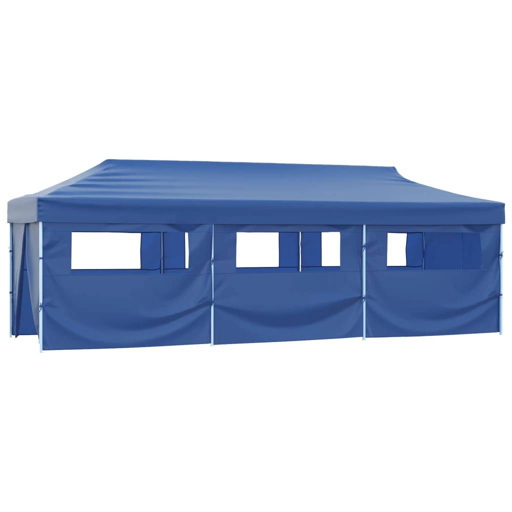 vidaXL Faltzelt Partyzelt Pop-Up mit 8 Seitenwänden 870x291x315 cm Blau