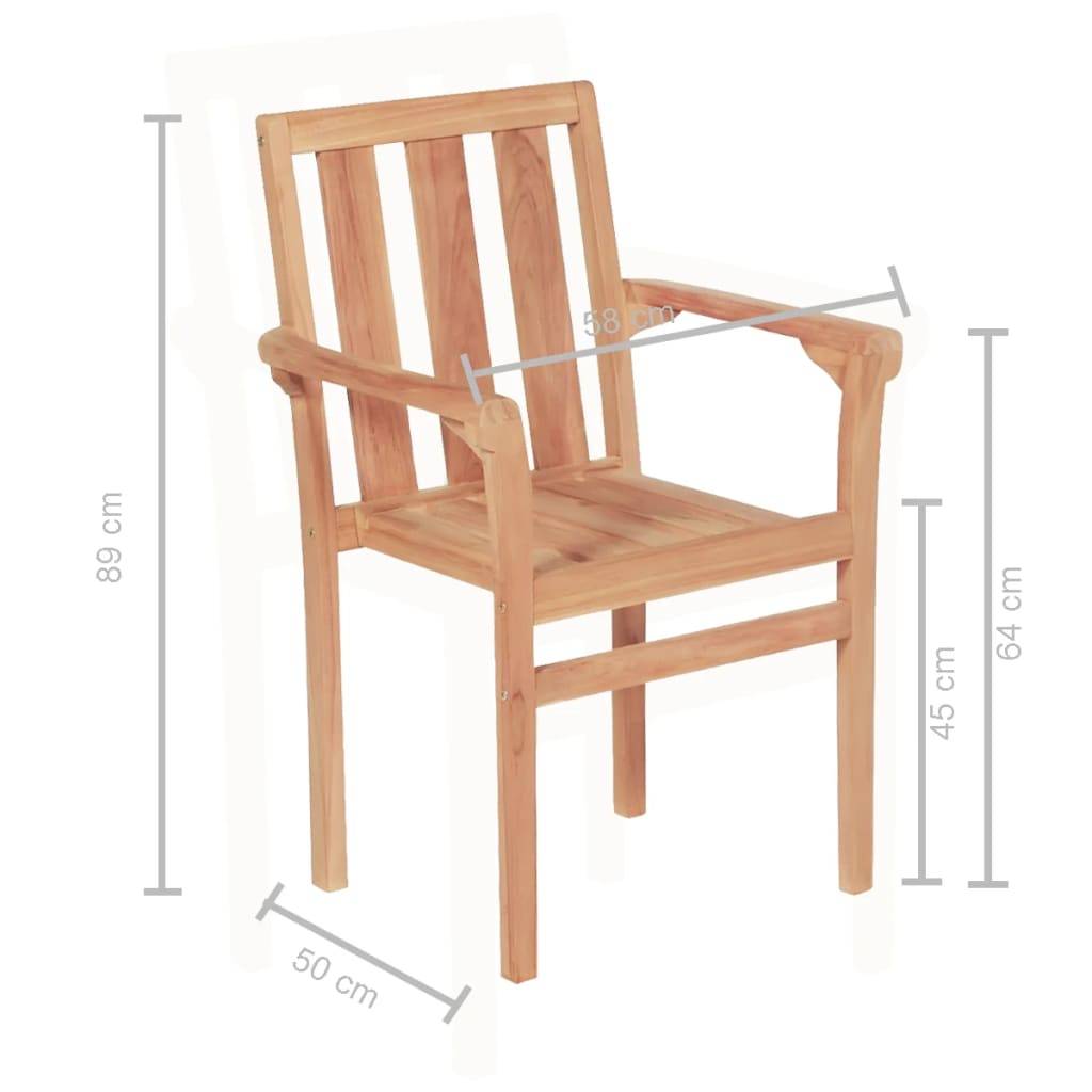 vidaXL 3-tlg. Bistro-Set Teak Massivholz