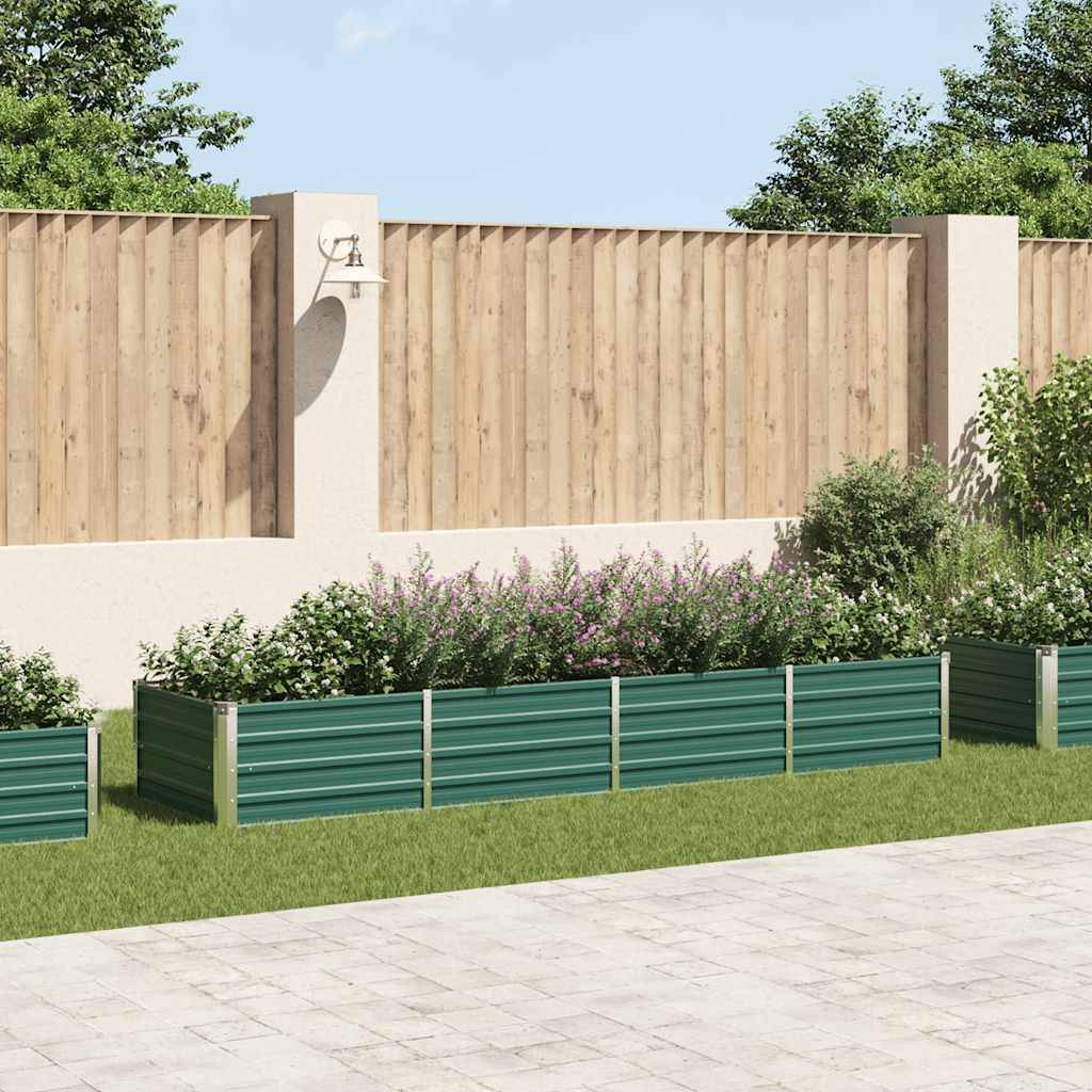 vidaXL Garten-Hochbeet Verzinkter Stahl 320x80x45 cm Grün