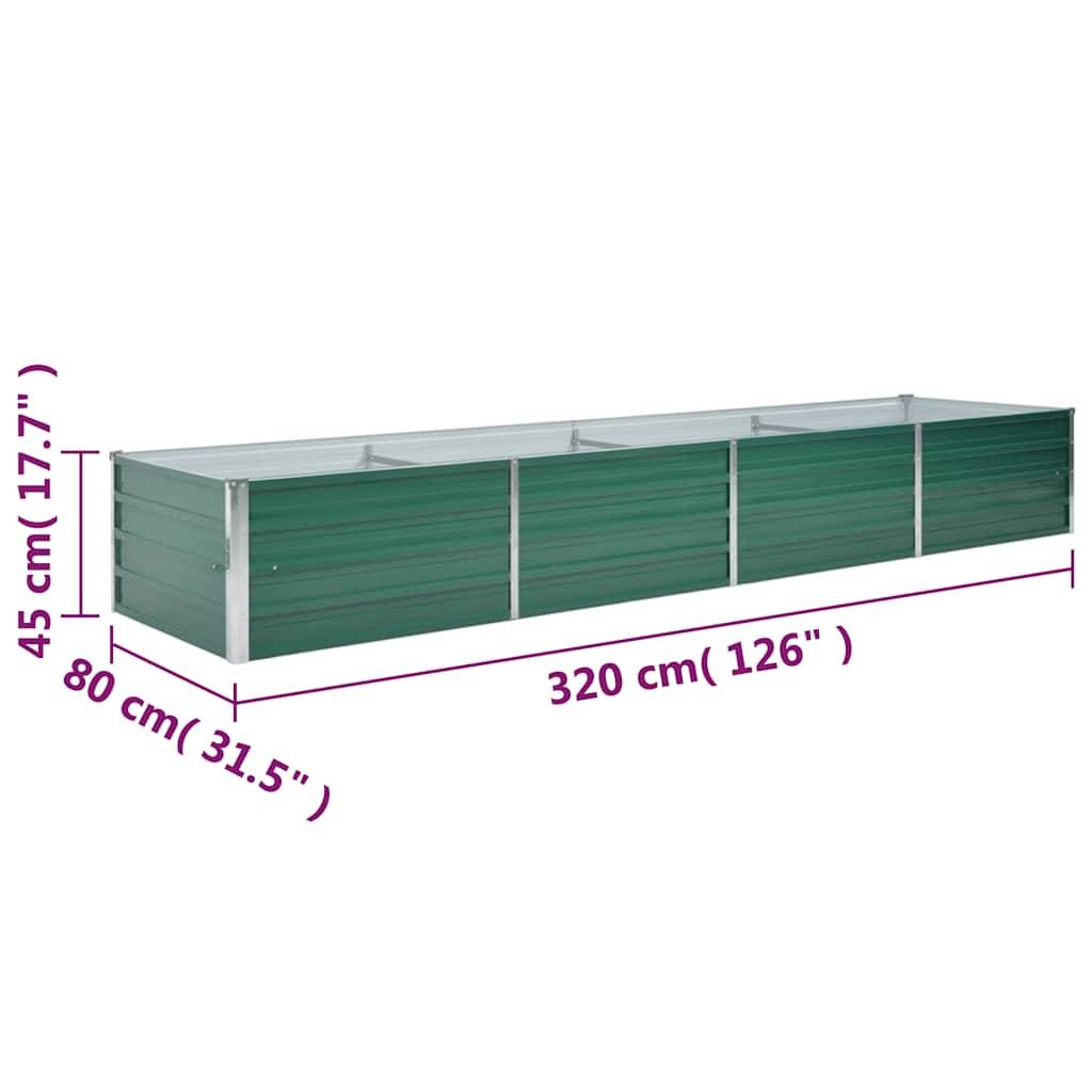 vidaXL Garten-Hochbeet Verzinkter Stahl 320x80x45 cm Grün
