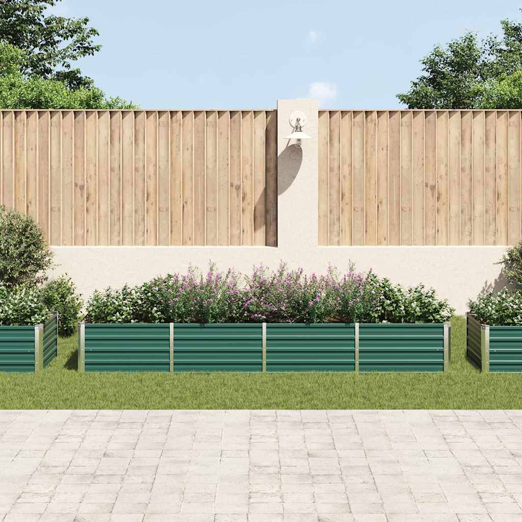 vidaXL Garten-Hochbeet Verzinkter Stahl 320x80x45 cm Grün